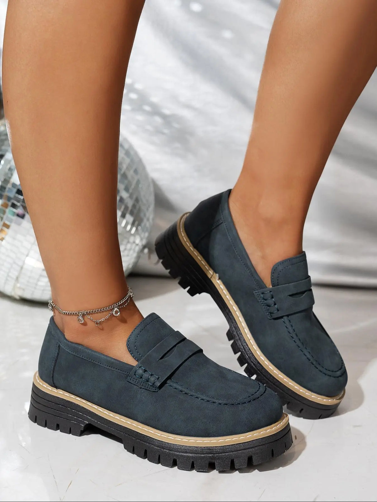 Women's Loafers – Round Toe, Slip-On, Wide Fit