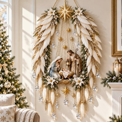 Heavenly Angel Wings Nativity Light – Lighted Christmas Wall Decor