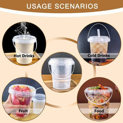 Large Reusable Plastic Cups with Lid & Straw – 3/5/10 Pack (33.81 oz)