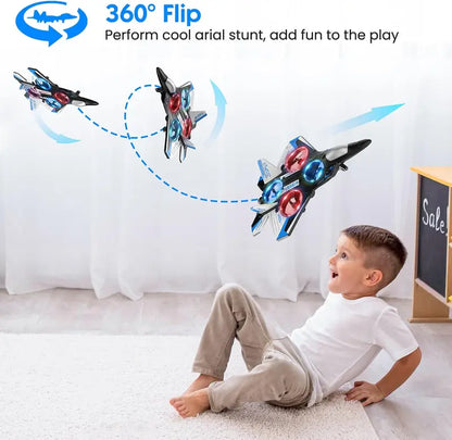 2.4G Remote Control Stunt Fighter Plane, Beginner Friendly RC Drone Aircraft With Headless Mode