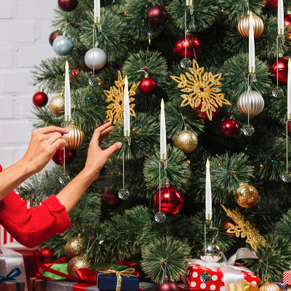 Hot SaleChristmas Tree Led Candles with Clear Crystal Ball Hook