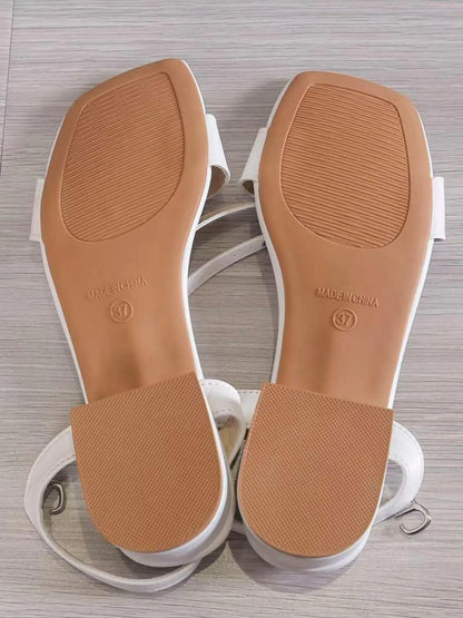 Women's Sandals – Square Toe, Ankle Strap, Lightweight
