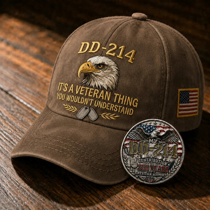 DD-214 Veteran 3D Embroidered Cap - “IT'S A VETERAN THING YOU WOULDN'T UNDERSTAND”