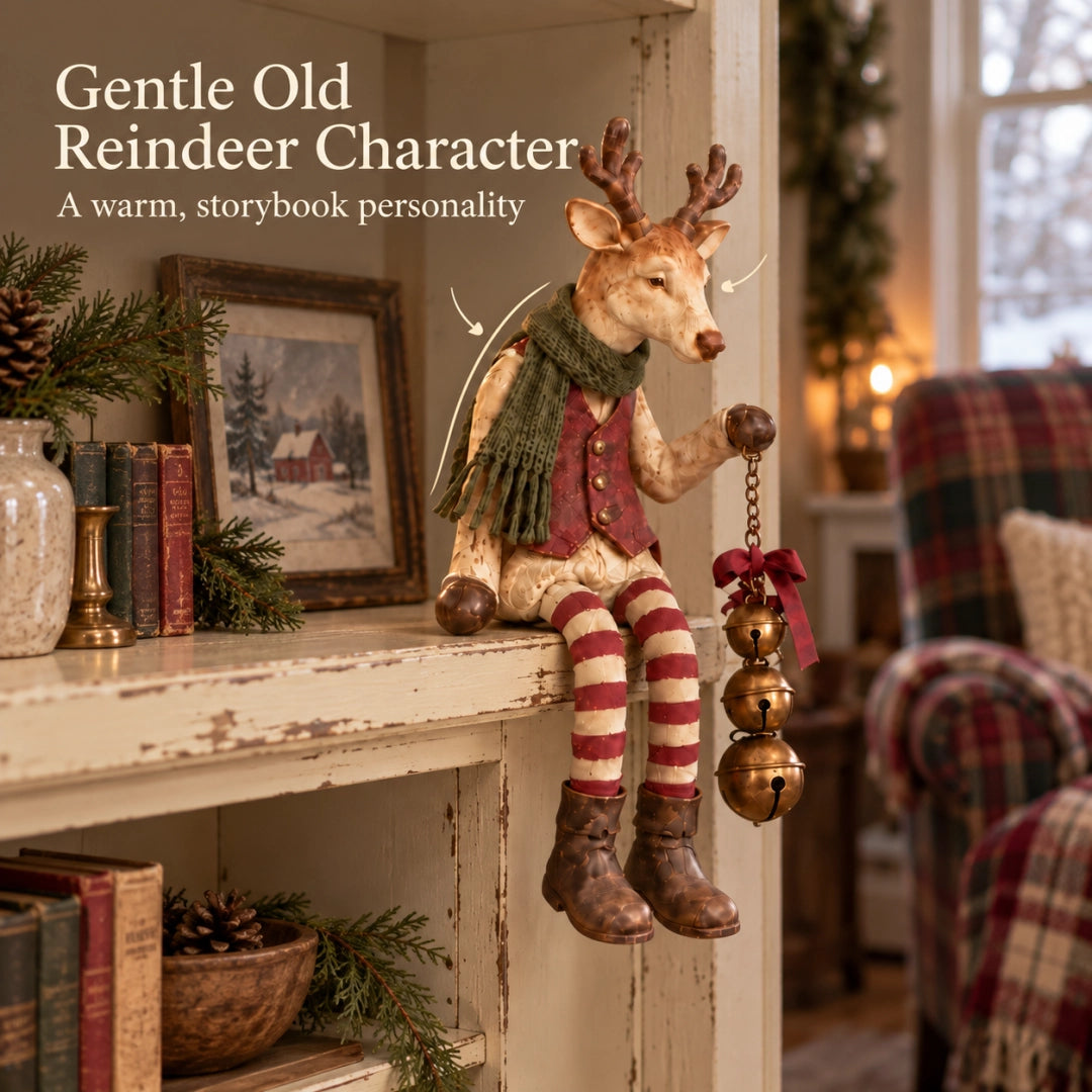 Vintage Old Reindeer Shelf Sitter