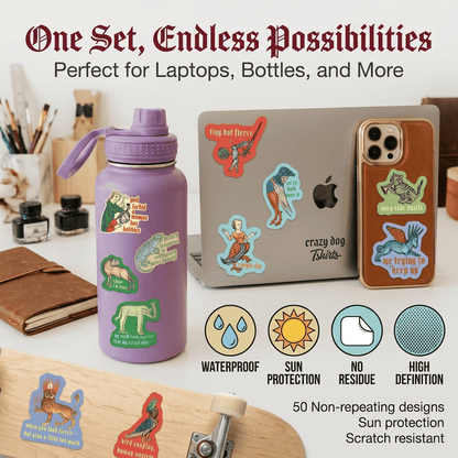 Last Day Promotion 49% OFF50‐Pack Medieval Meme Stickers – Extra‐Large, Waterproof, Peel & Stick