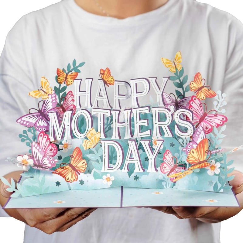 Paper Love Mother's Day Card, Happy Mothers Day Pop Up Card 3D Design
