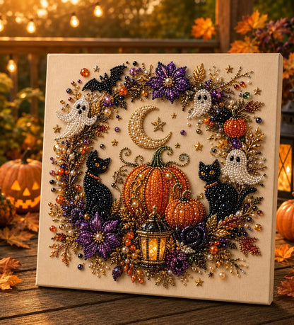 Halloween Pearl Art DIY Kit – Turn Tiny Pearls into Spooky-Cute Magic