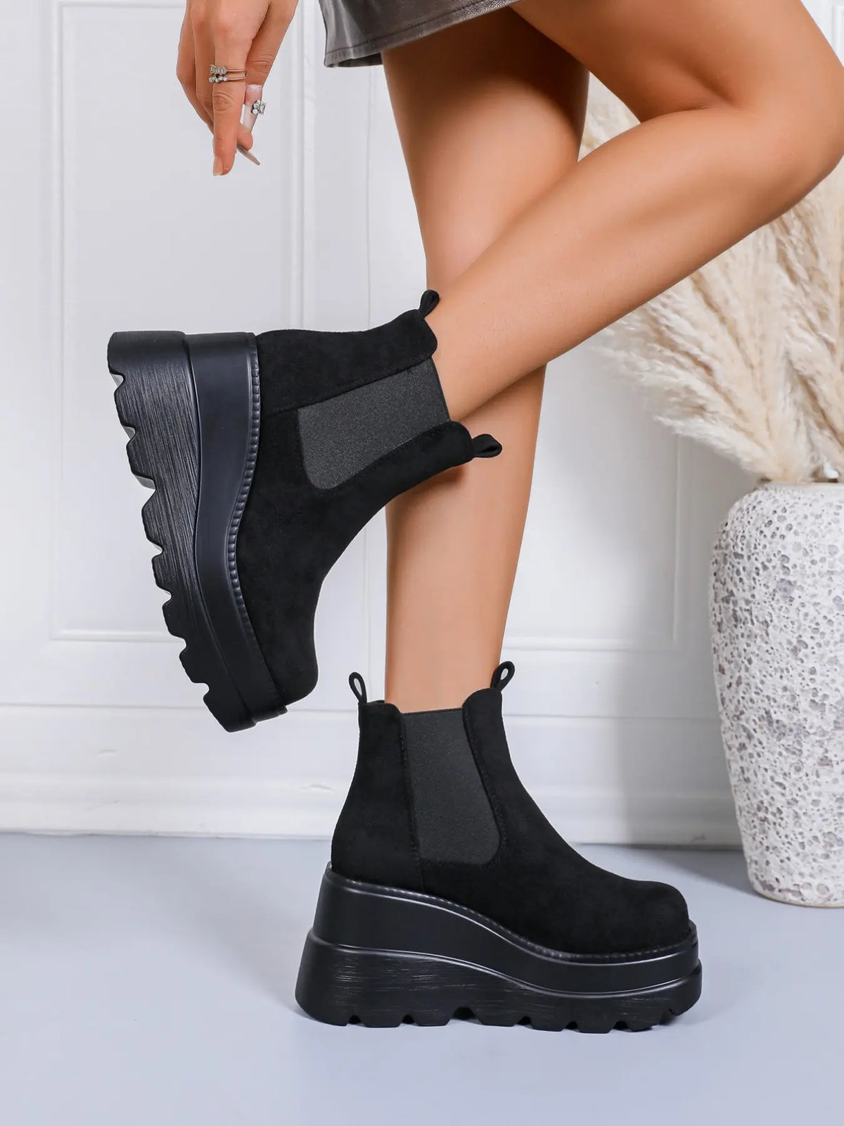 Women's Velvet Boots – High Heel, Non-Slip