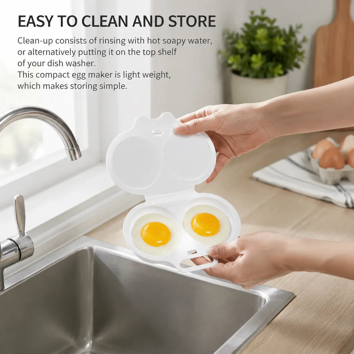 2‑Pack Easy‑To‑Clean Microwave Omelette Maker, Multifunctional Egg Poacher