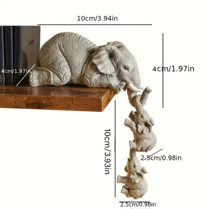 Cute Elephant Hug Baby Resin Figurine Set