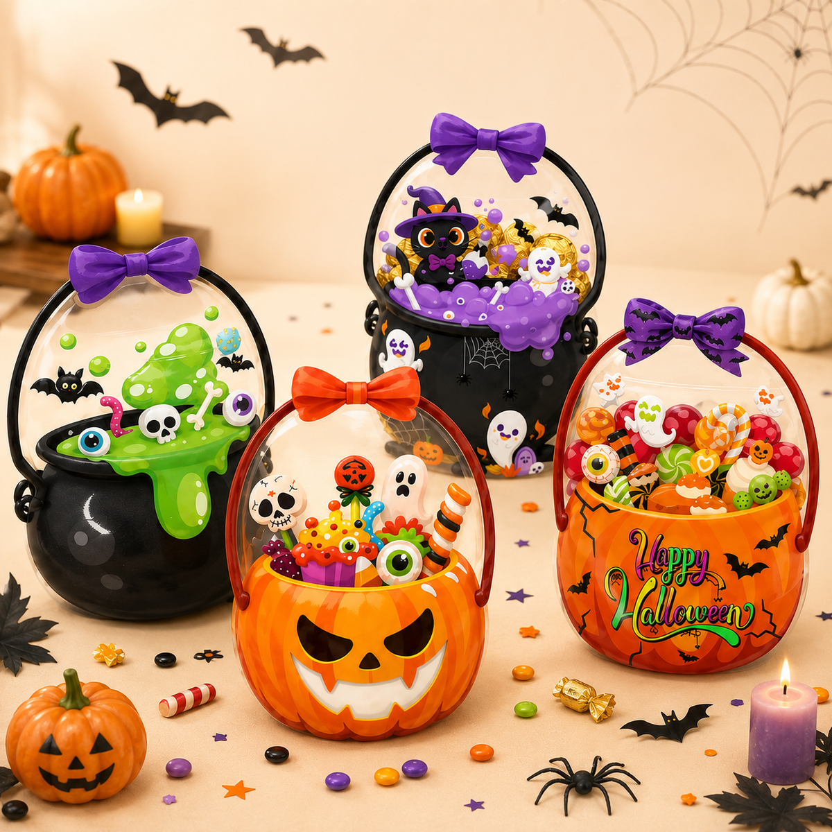 Get Ready for Halloween! Cute & Spooky Resealable Candy Treat Bags