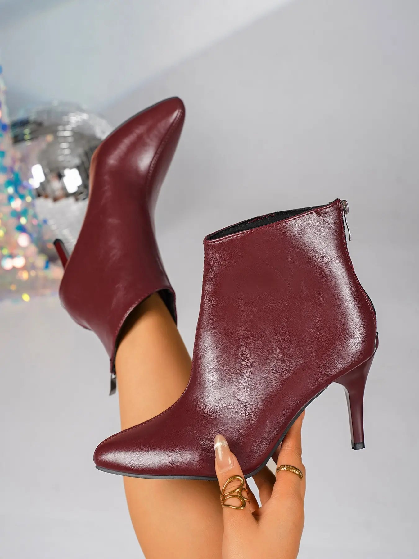Women's Boots – Pointed Toe, High Heel, Zip