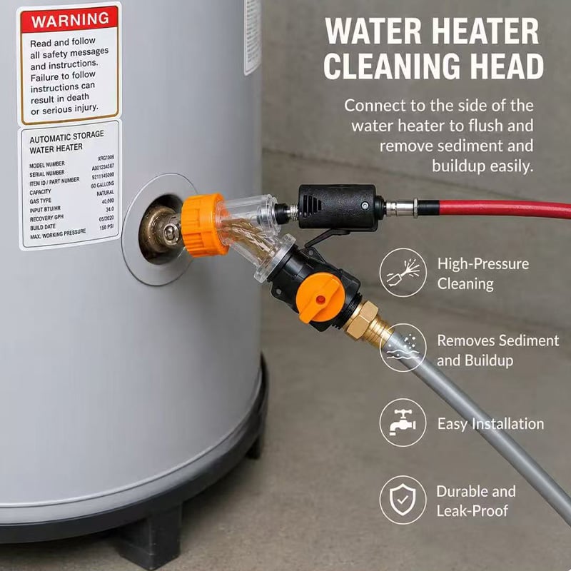 HOT SALE 50% OFFHeavy-Duty Water Heater Clog Tool | Chemical-Free Non-Electric Sediment Cleaner for Tanks, Scale Removal Support