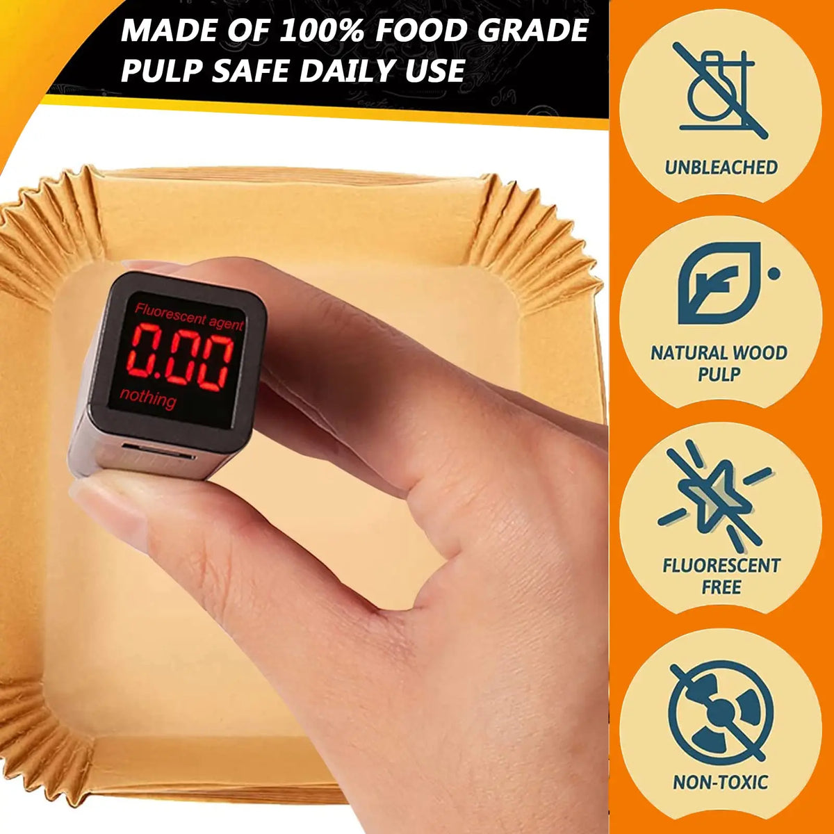 100Pcs Parchment Paper,Air Fryer Paper Liners, Air Fryer Liners Disposable for Microwave