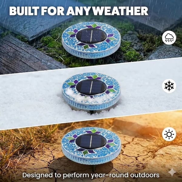 50% OFF !!! Solar Disk Lights – Handcrafted Mosaic Outdoor LED Waterproof Light