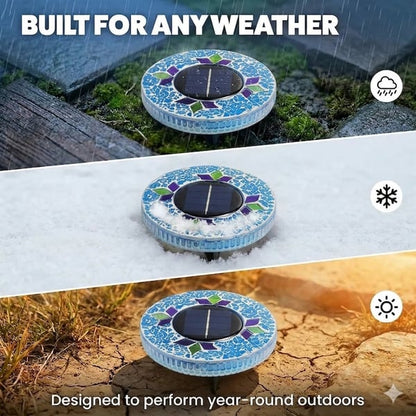 50% OFF !!! Solar Disk Lights – Handcrafted Mosaic Outdoor LED Waterproof Light