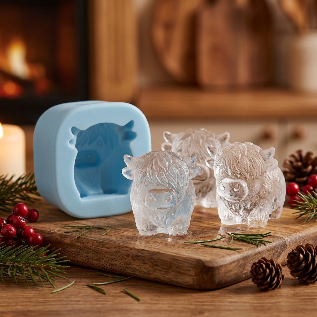 Mini Highland Cow/Rabbit Ice Cube Mold – Cute 3D Ice for Drinks, Parties & Gifts