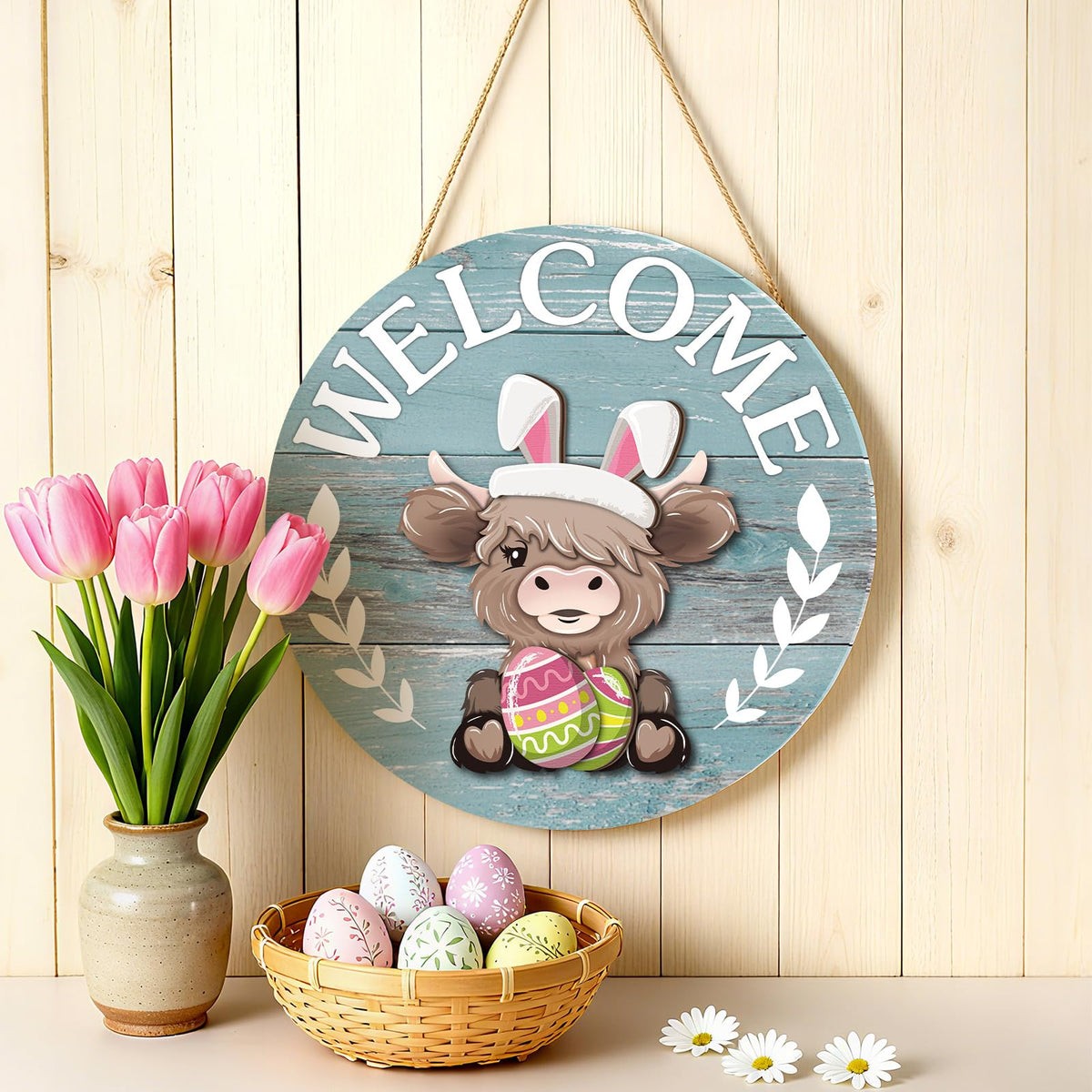 50% Off Limited Time 35Pcs Interchangeable Highland Cow Welcome Sign