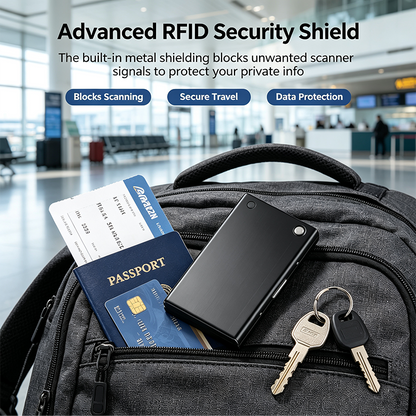 Men's Minimalist RFID Blocking Metal Card Holder Wallet