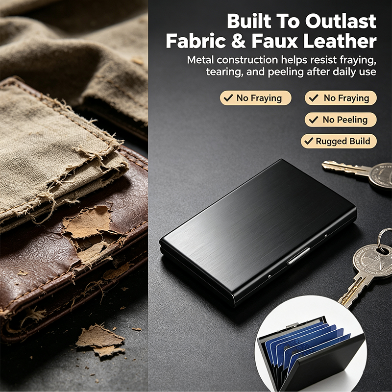 Men's Minimalist RFID Blocking Metal Card Holder Wallet