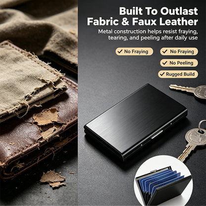 Men's Minimalist RFID Blocking Metal Card Holder Wallet