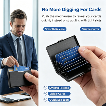 Men's Minimalist RFID Blocking Metal Card Holder Wallet