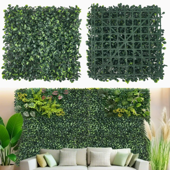 DIY 25"x25" Milan Grass Artificial Plant Wall Panel – Lush Green Decor