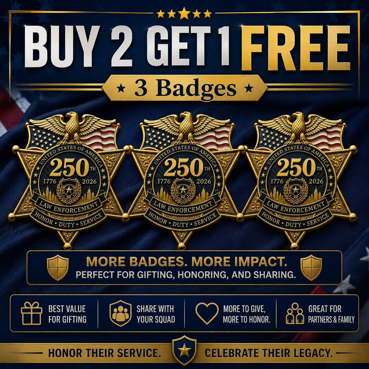 Flash Sale 49% OFF - America Law Enforcement Brooch
