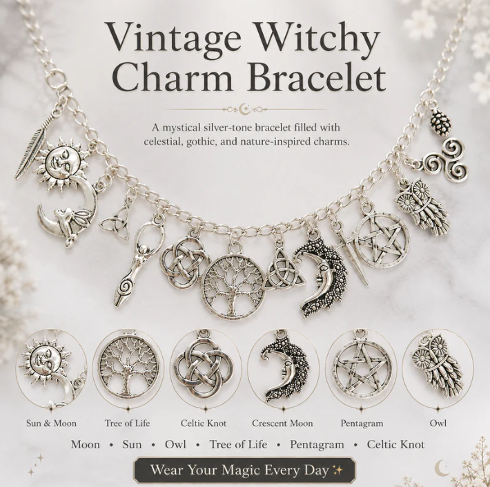 Mystic Moon Charm Bracelet Vintage Witchy Jewelry for Every Occasion