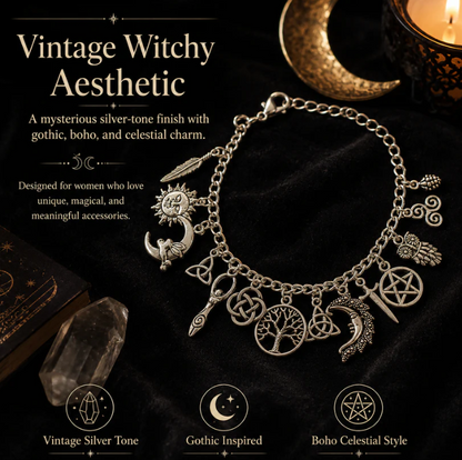 Mystic Moon Charm Bracelet Vintage Witchy Jewelry for Every Occasion