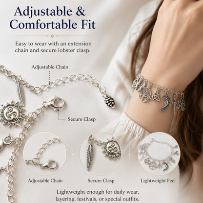 Mystic Moon Charm Bracelet Vintage Witchy Jewelry for Every Occasion