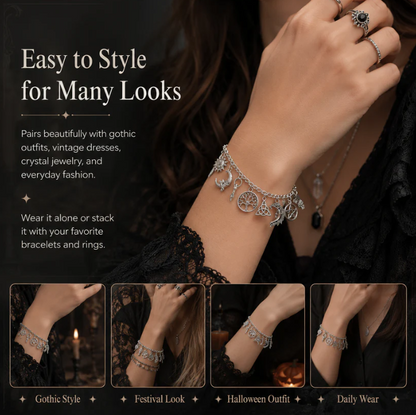 Mystic Moon Charm Bracelet Vintage Witchy Jewelry for Every Occasion