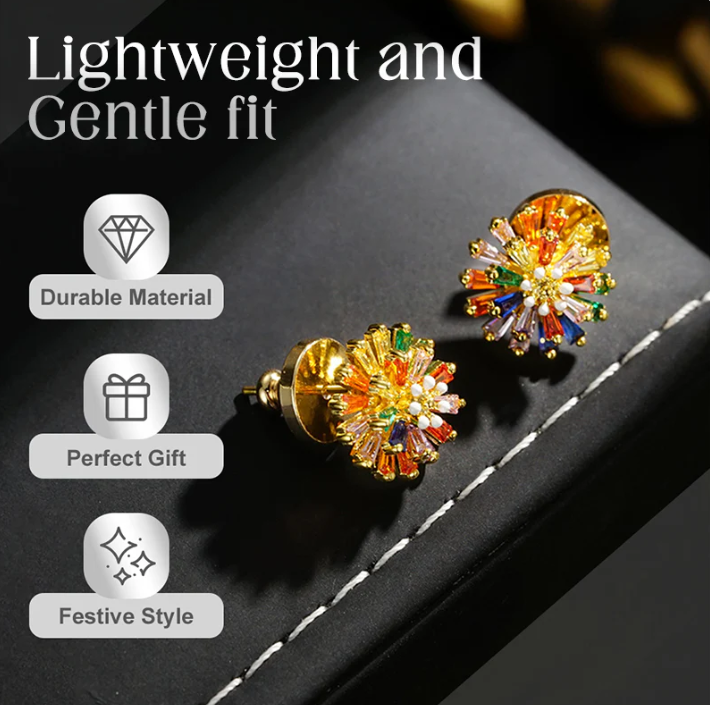 Luxury Firework Earrings and Necklace Timeless Sparkle, Everyday Glamour