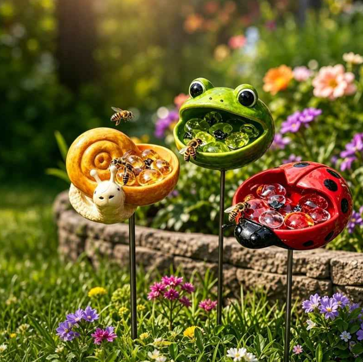 Cute Animal Design Garden Watering Station, Outdoor Decorative Water Bowl