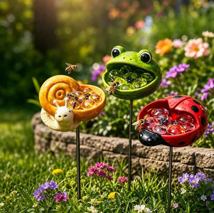 Cute Animal Design Garden Watering Station, Outdoor Decorative Water Bowl
