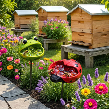 Cute Animal Design Garden Watering Station, Outdoor Decorative Water Bowl