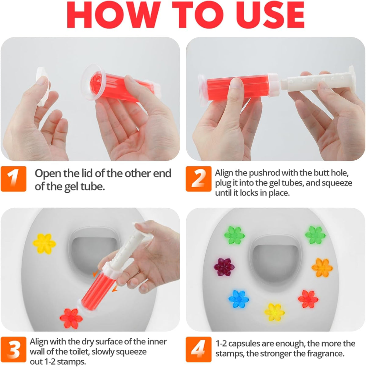 Hot Sale72 Flowers Toilet Cleaner Gel Stamp