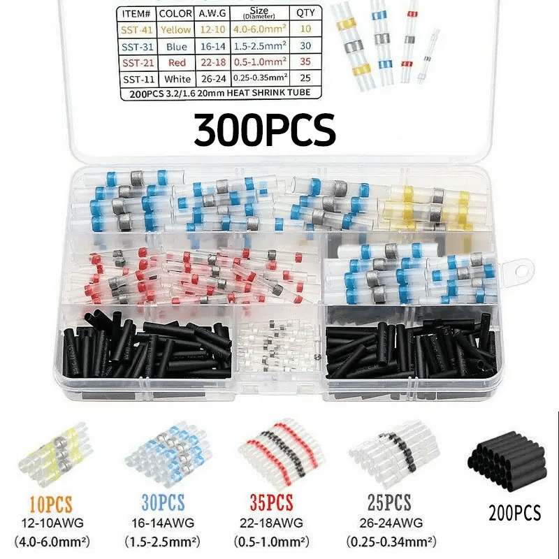 Last Day 49% OFF - 300PCS WATERPROOF SOLDER WIRE CONNECTOR KIT