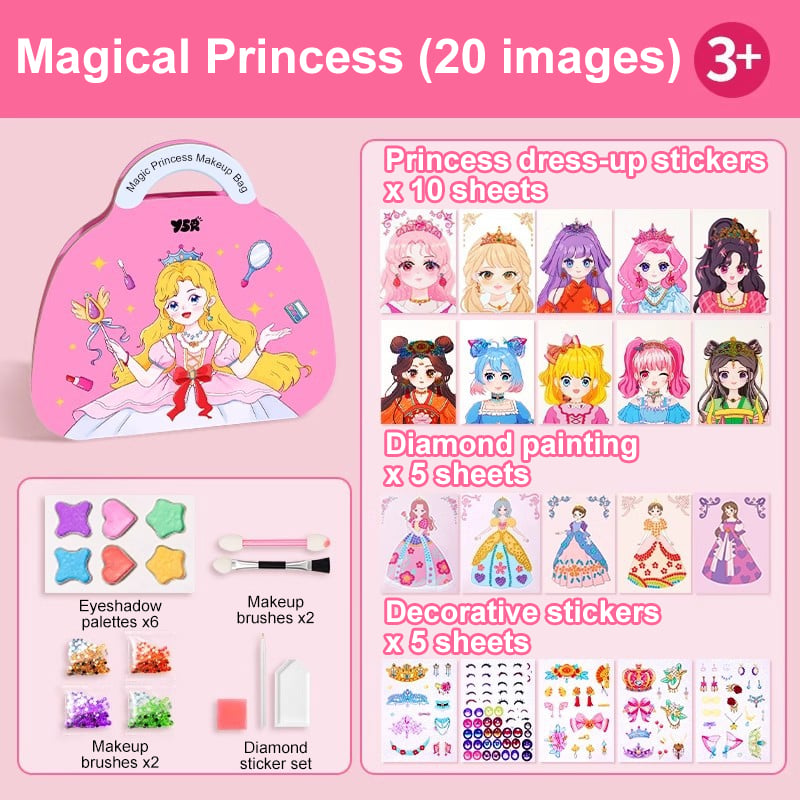 Special Diamond Painting & Princess Book Makeup Craft Kits Foil Art Books Set Play on Paper