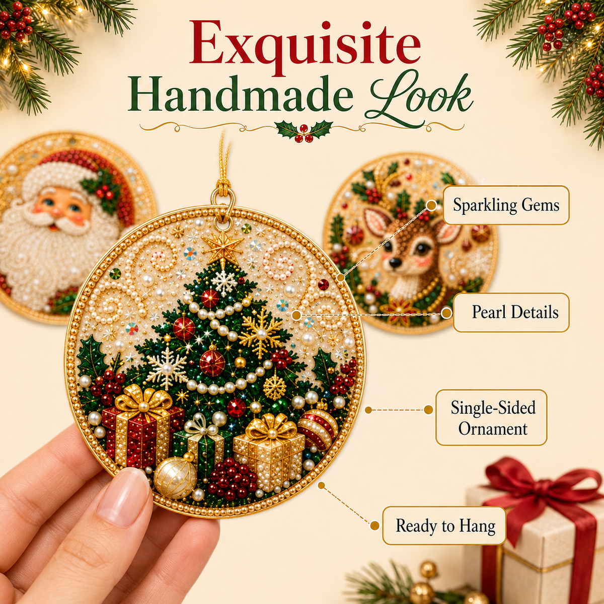 DIY Diamond Painting Christmas Ornaments – 6Pc Set