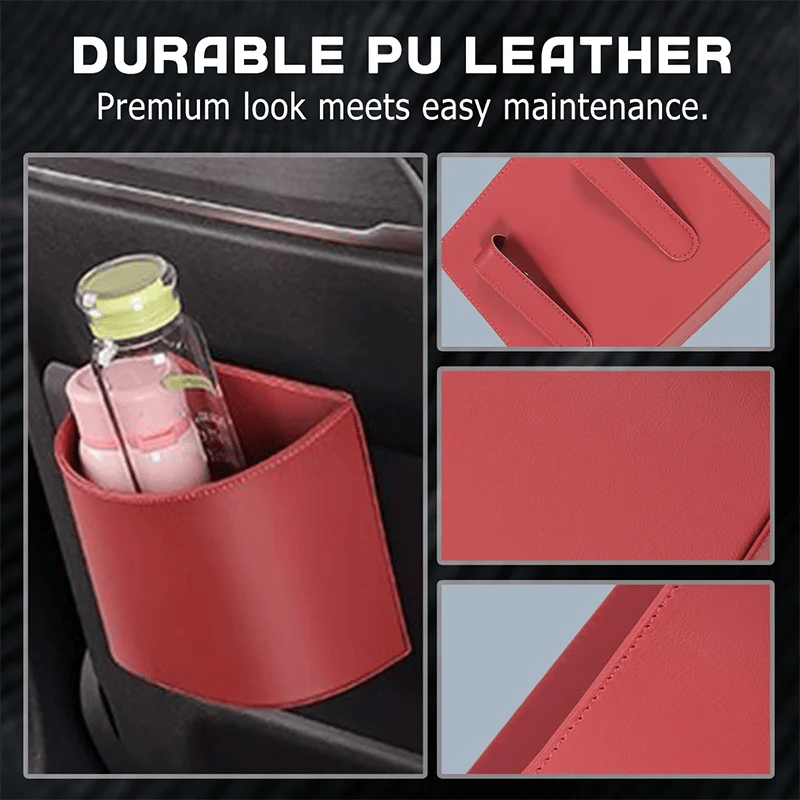 2026 HOT SALE50K+ SOLD! 49% OFF! Leather Car Door Cup Holder – Wide‐mouth opening, easy reach for drinks & phone. Clip‐on secure fit. PU leather, tough & stylish.