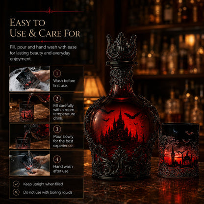 Gothic Vampire Castle Whisky Decanter & Tumbler(Buy 2 Free Shipping)