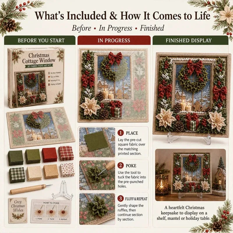 Premium 3D Christmas Fabric Poke Art Kit