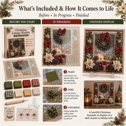 Premium 3D Christmas Fabric Poke Art Kit