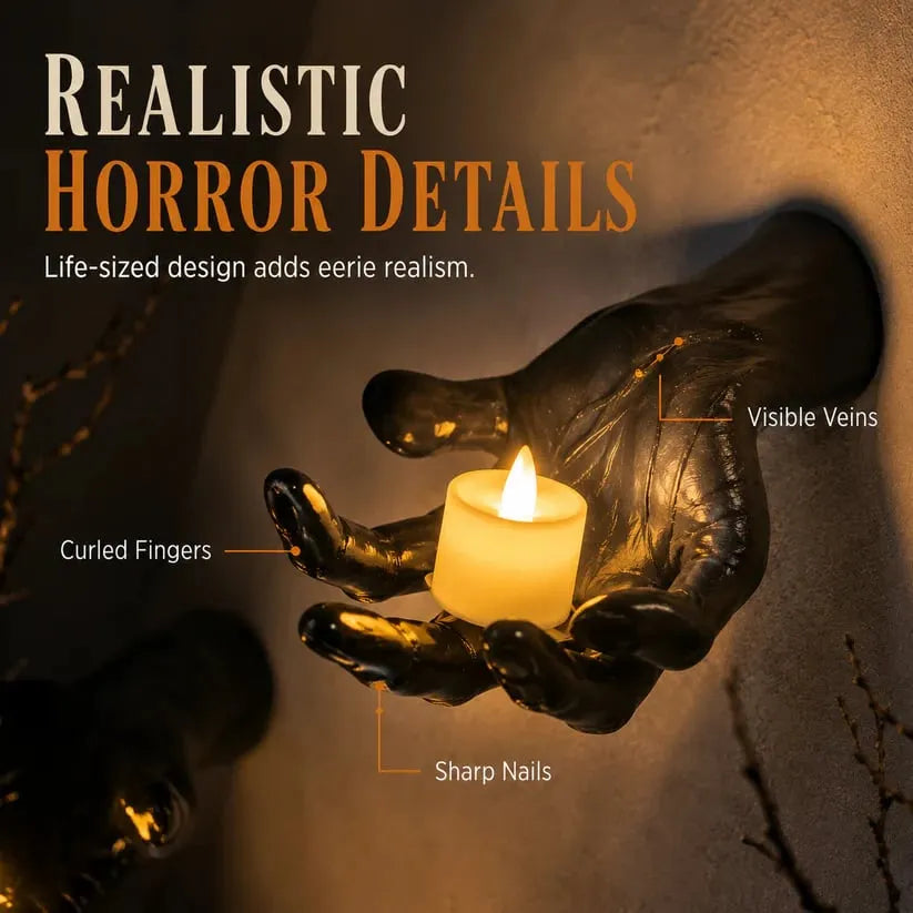Gothic Hand Wall Candle Holders – Halloween Decor