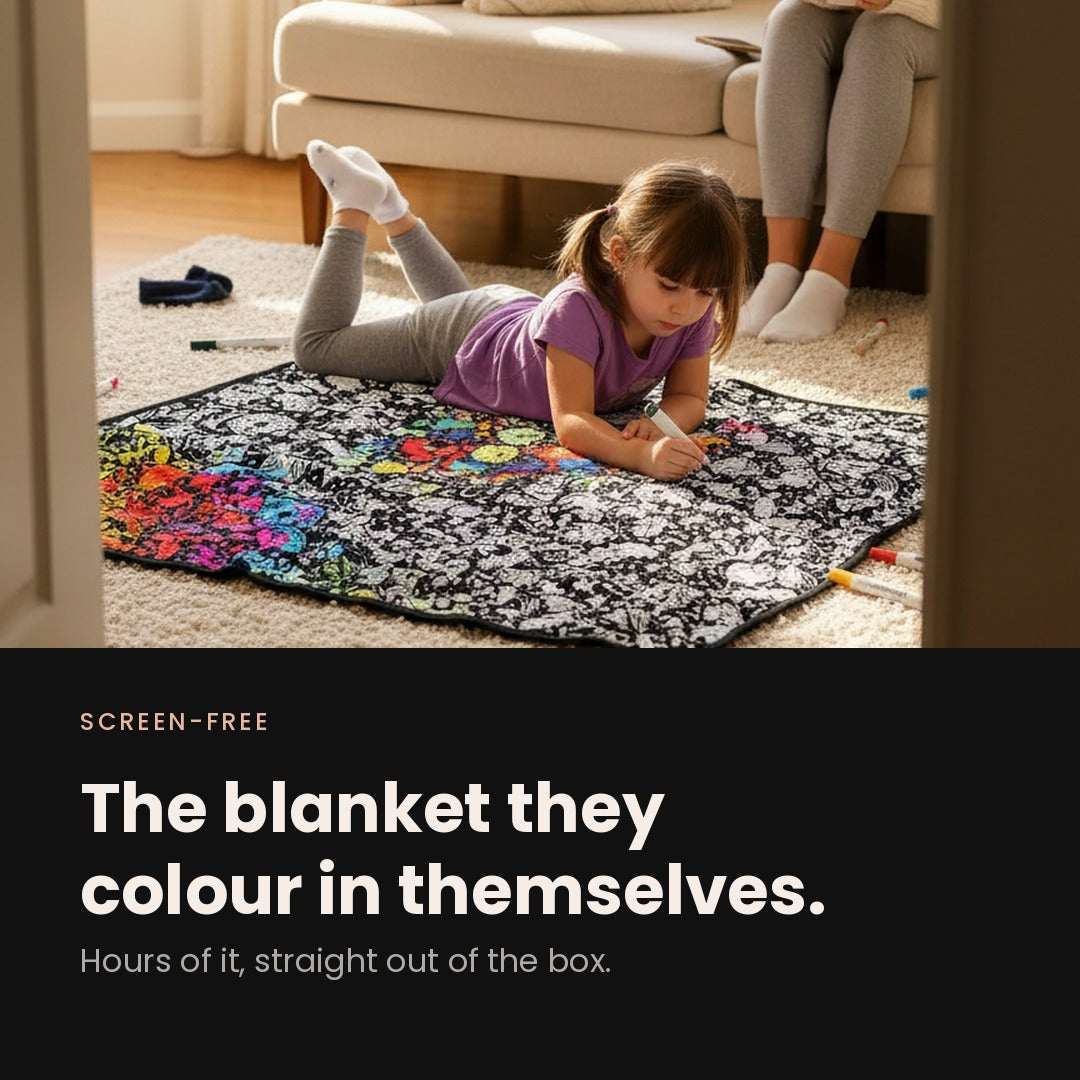 The Coloring Blanket — 150cm Doodle Blanket + 24 Markers