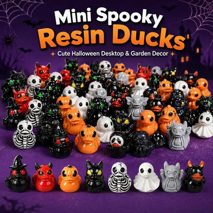 Mini Devil Ghost Skull Resin Ducks, Cute Spooky Desktop Decor, Creative Desktop Ornament