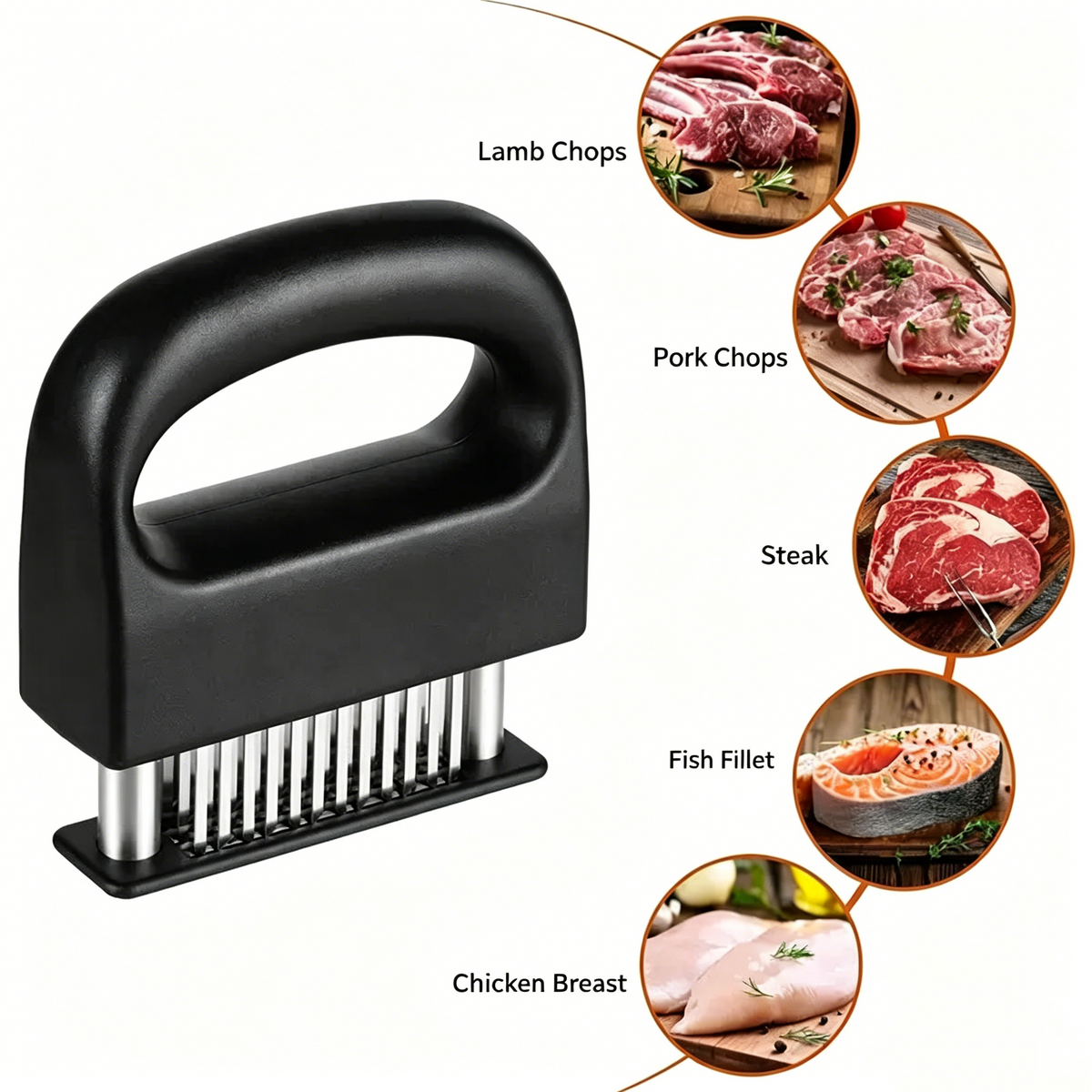 Portable 48 Pin Spring Meat Tenderizer For Kitchen