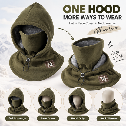 3-in-1 Winter Fleece Balaclava Hood Warm Face, Ear & Neck Cover