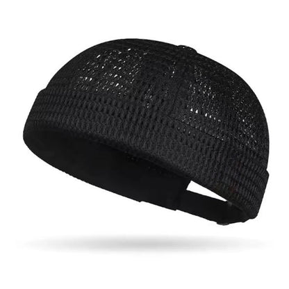 Men’s Breathable Brimless Docker Hat – Lightweight Mesh Skull Cap for Summer Outdoor Wear